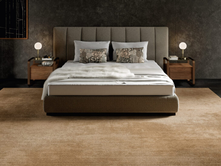 Teppiche Schlafzimmer mit Bett und Nachttischen