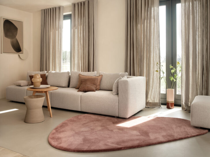 Teppiche Wohnzimmer mit Couch und Vorhängen Kendix